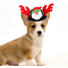 Funny Xmas Hat Pet Dog Cat Christmas Headband Indoor Christmas Decoration 4 Color Letterpress Printing